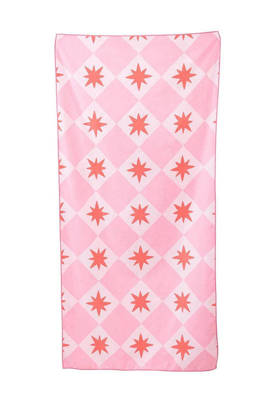 Lobster Quick Dry Reversible Pool Towel: Pink