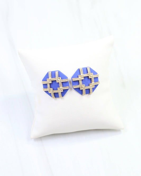 Avril Octagon Post Earring Blue