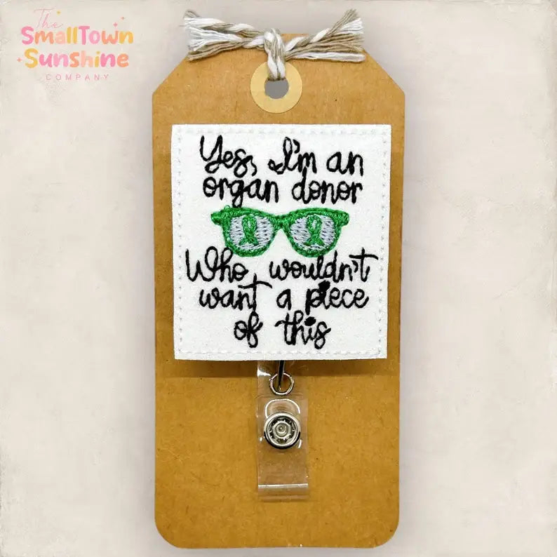 Yes I’m an Organ Donor Badge Reel: Clear / Belt