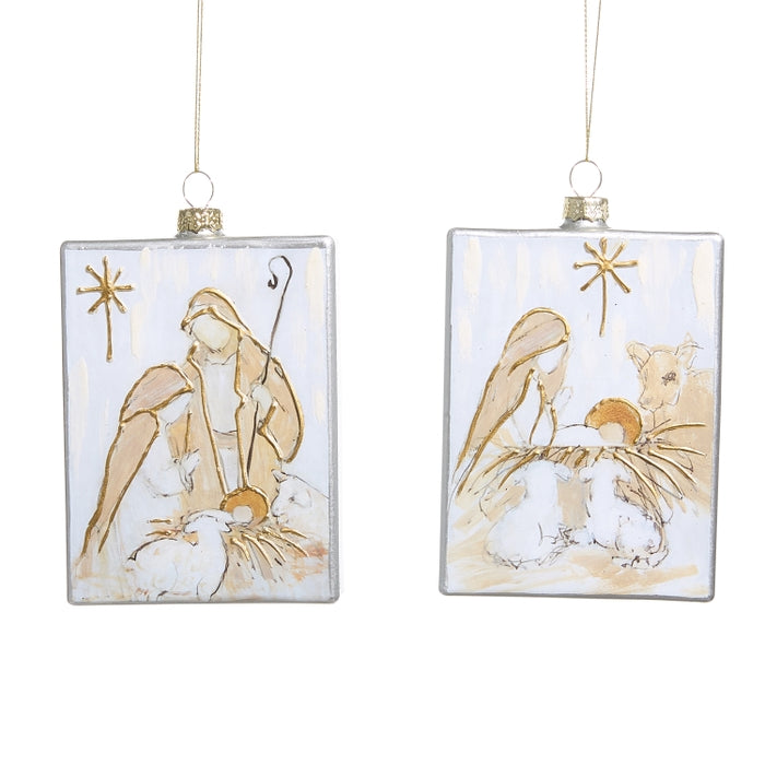 5" Rectangle Nativity Ornament