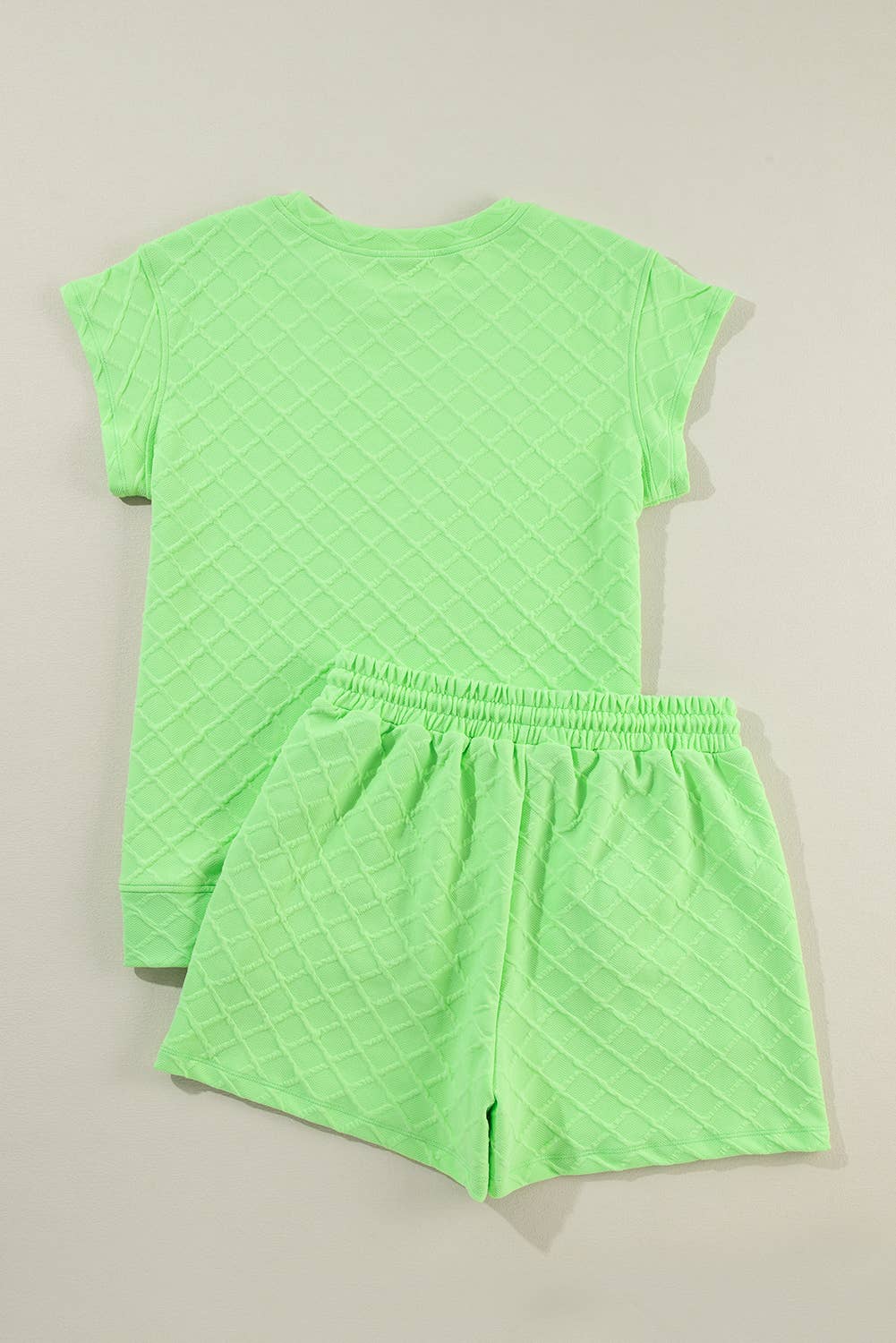 Textured Short Sleeve T Shirt and Shorts Sets | S-XL