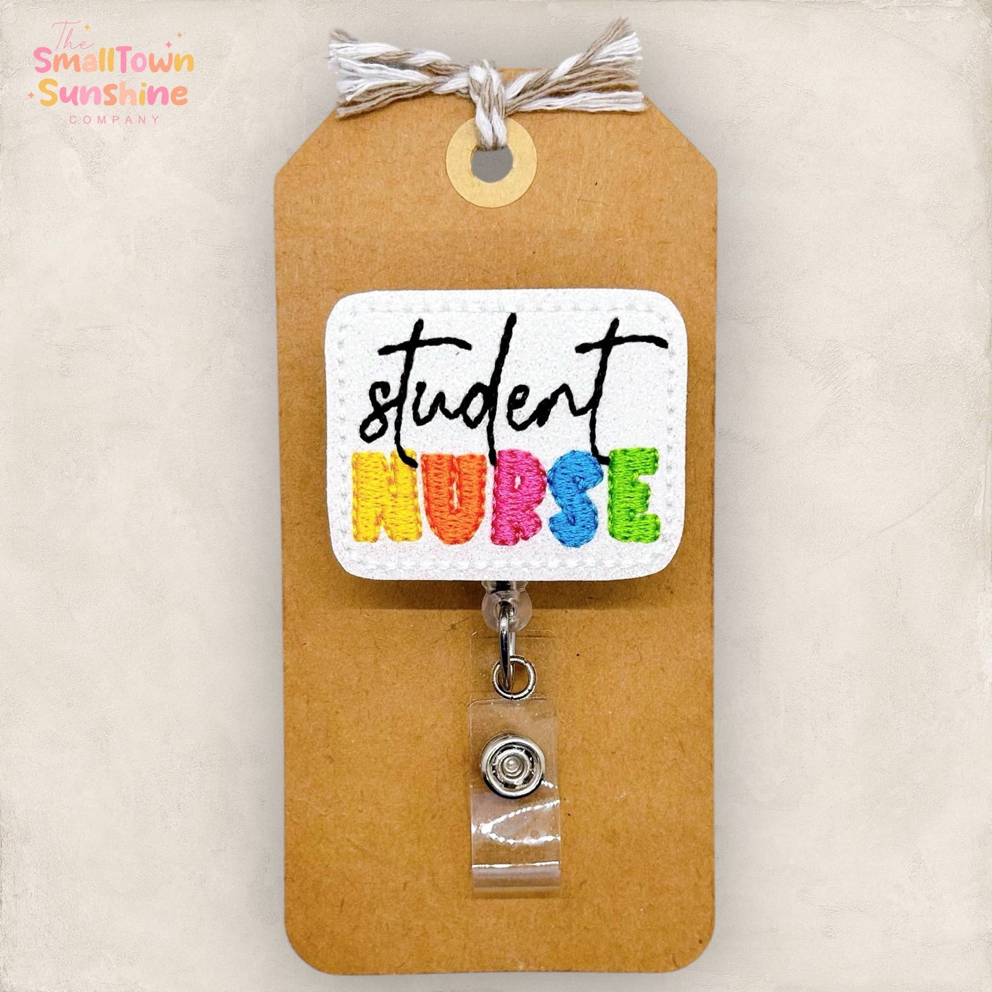 Student Nurse Badge Reel : White / Swivel