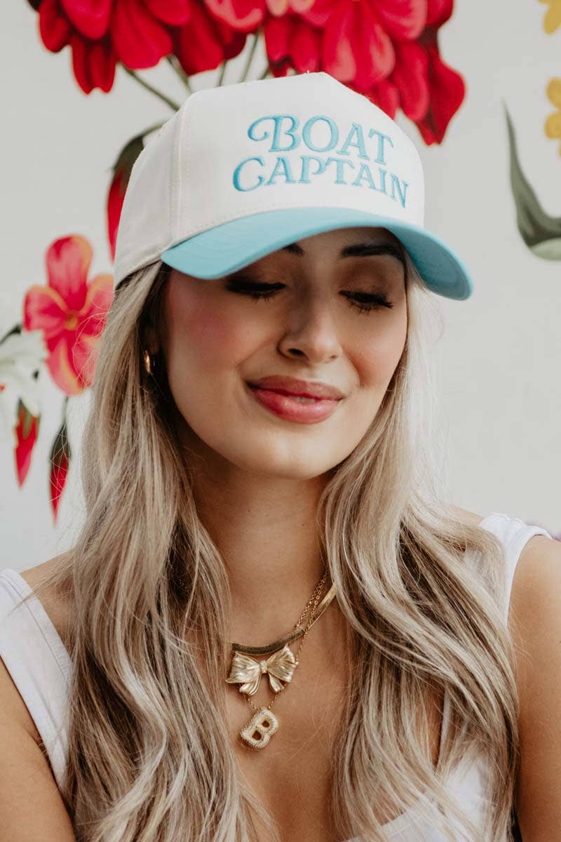 Boat Captain Two-Toned Retro Hat: Red and Tan