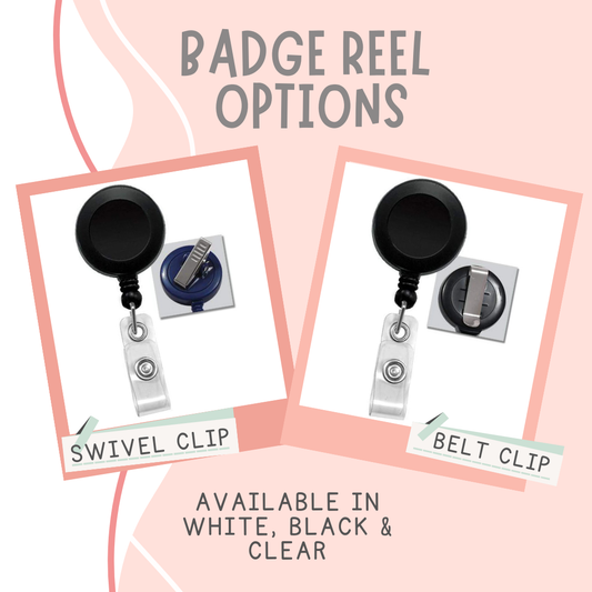 Sedated & Intubated Badge Reel: Black / Swivel