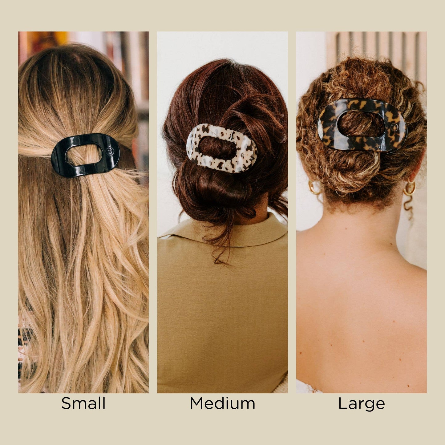 Round Flat Hair Clip | Blonde Tortoise
