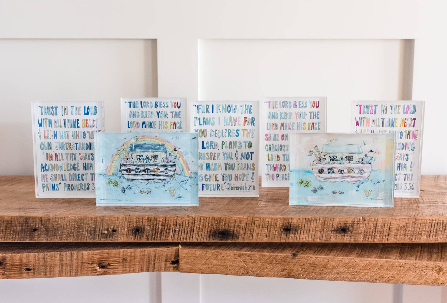 "Proverbs 3: 5-6" Acrylic Block - Blue