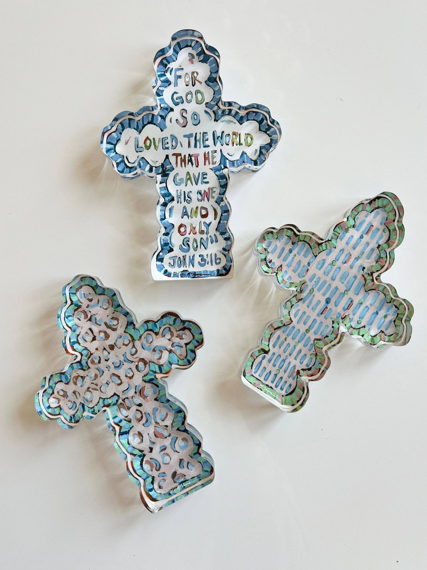 "He Saved Cross" acrylic shelfie