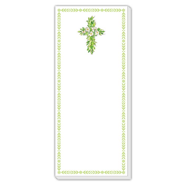 Floral Cross Skinny Notepad
