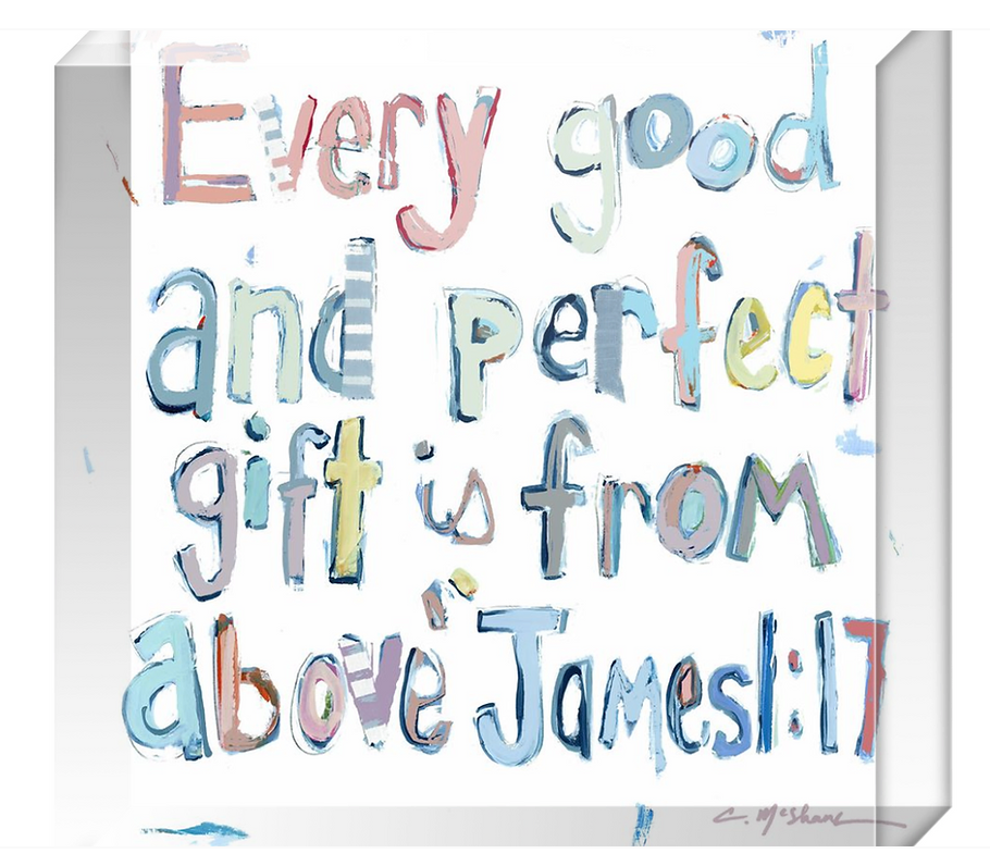 "James 1:17" Acrylic Block - Blue