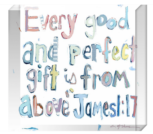 "James 1:17" Acrylic Block - Blue