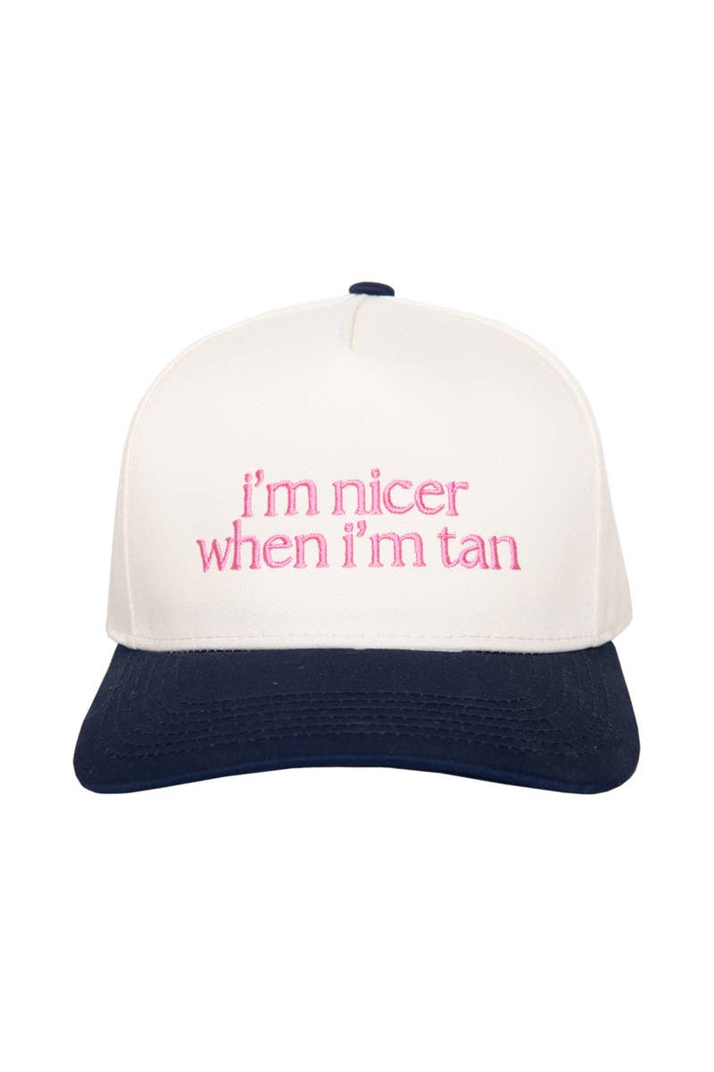 I'm Nicer When I'm Tan Two-Toned Vintage Hats: Black and Tan