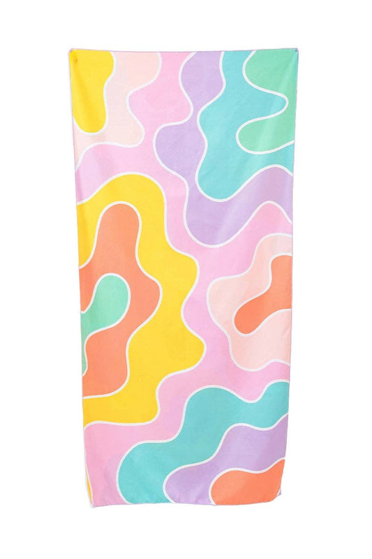 Groovy Flower Microfiber Reversible Towel: Multicolored