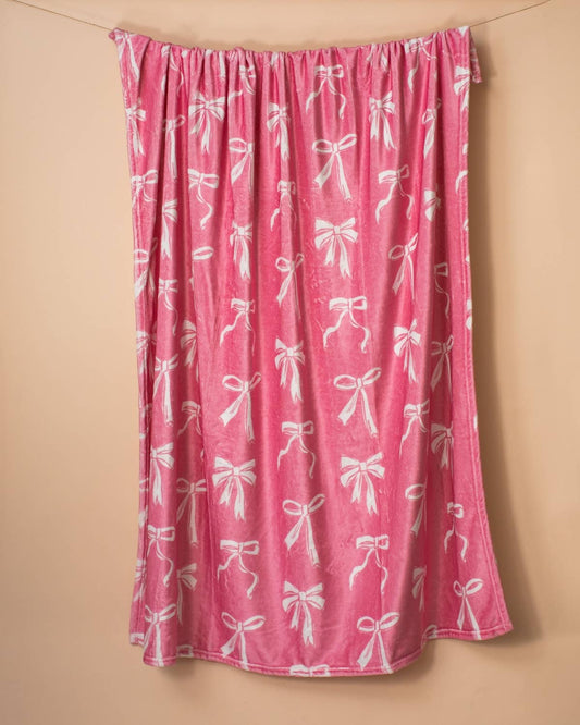 Hannah Bow Throw - Pink