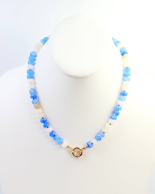 McLane Stone Necklace with Toggle Blue/White