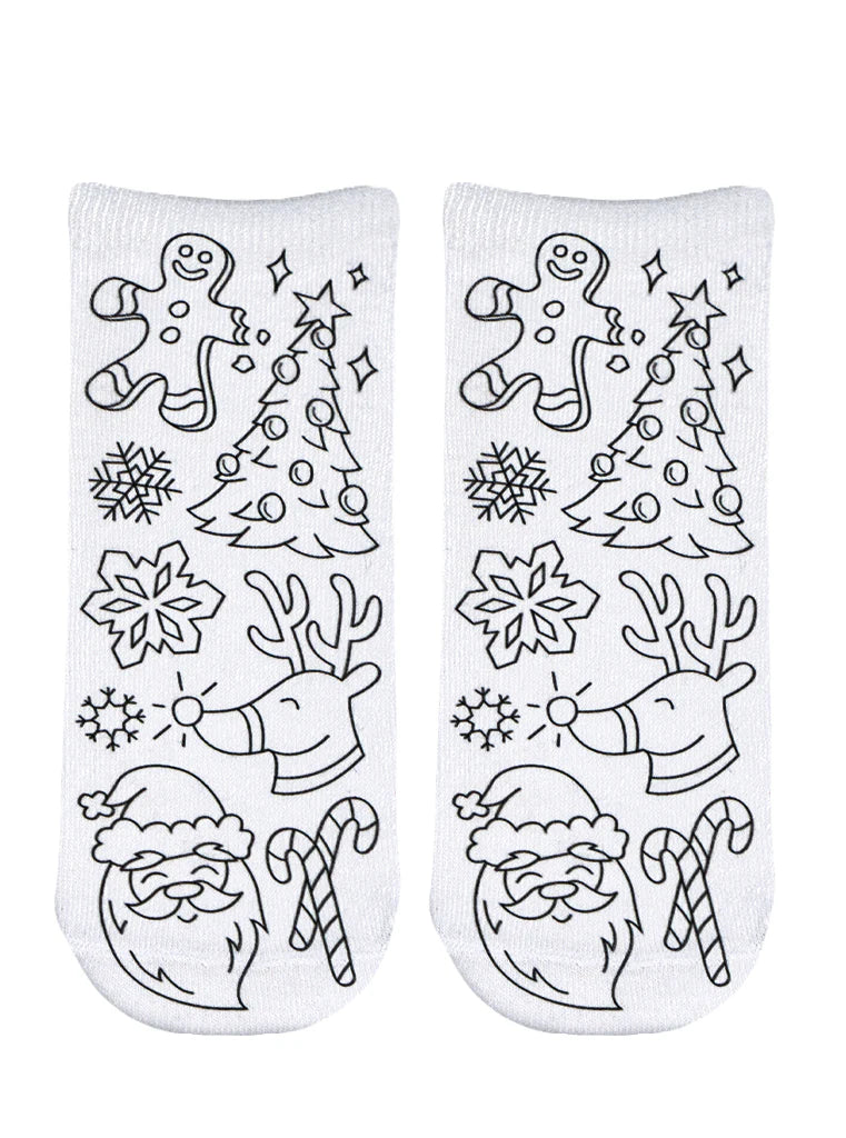 Christmas Coloring Socks