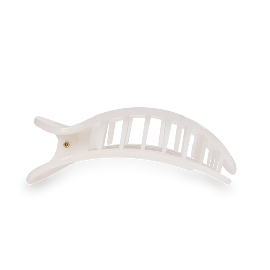 Coconut White Flat Round Hair Clip
