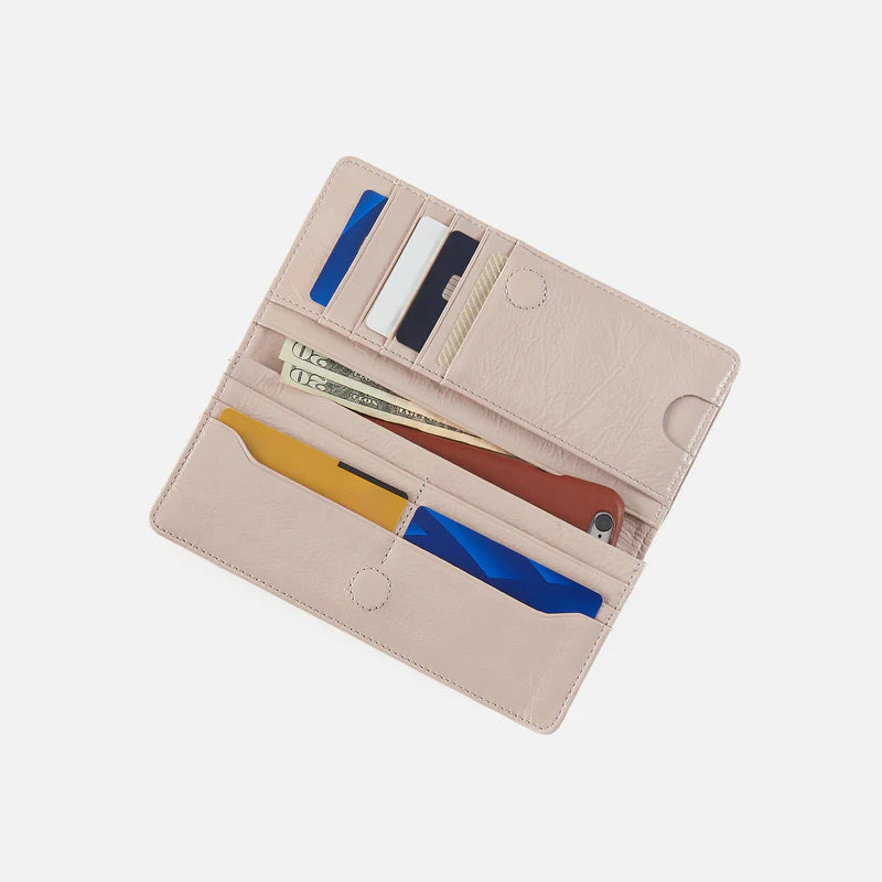 Hutton Large Wallet - Gloss Leather | Stone Gloss