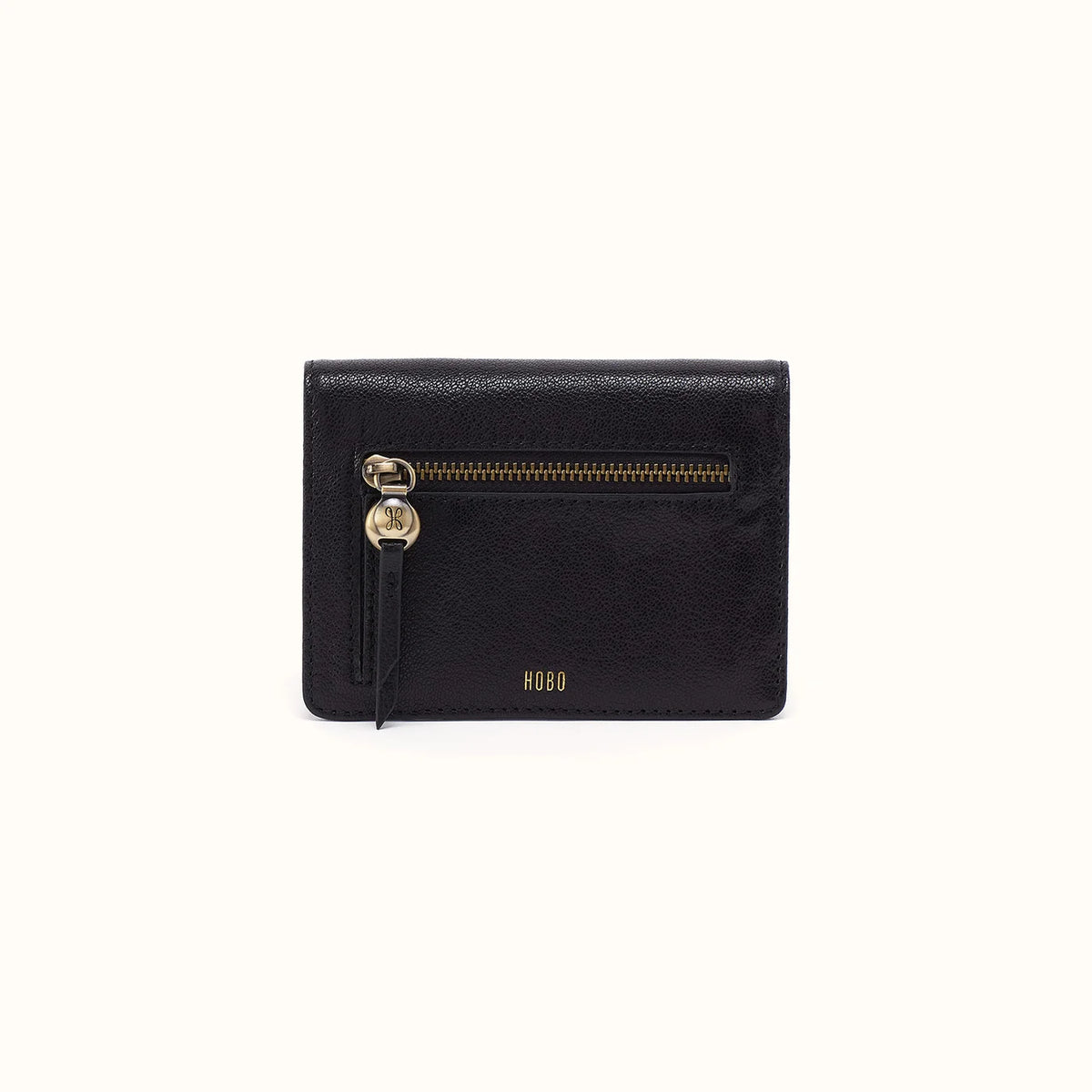Hutton Small Wallet | Small Micrograin Leather | Black