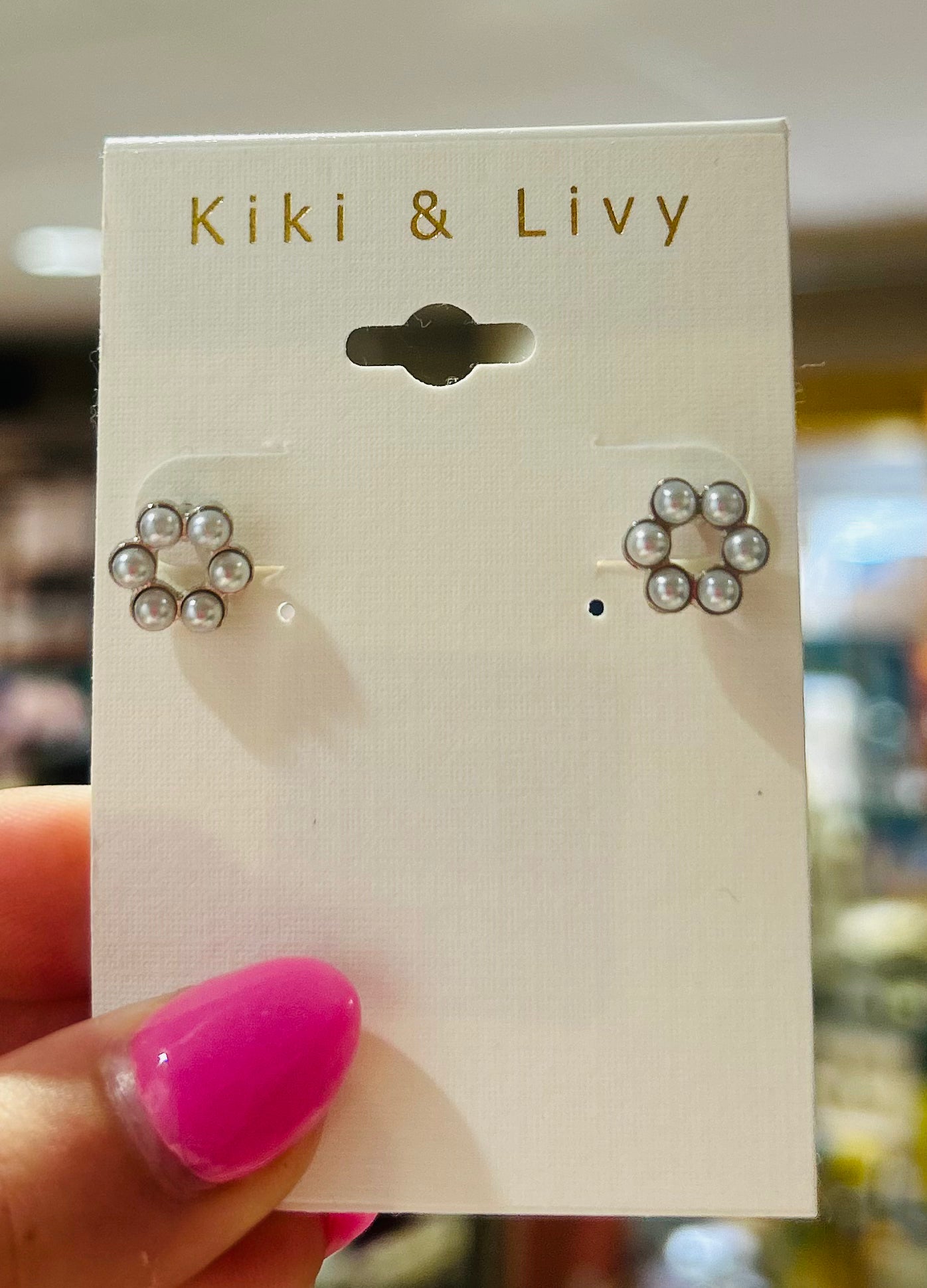 Silver Pearl Circle Studs