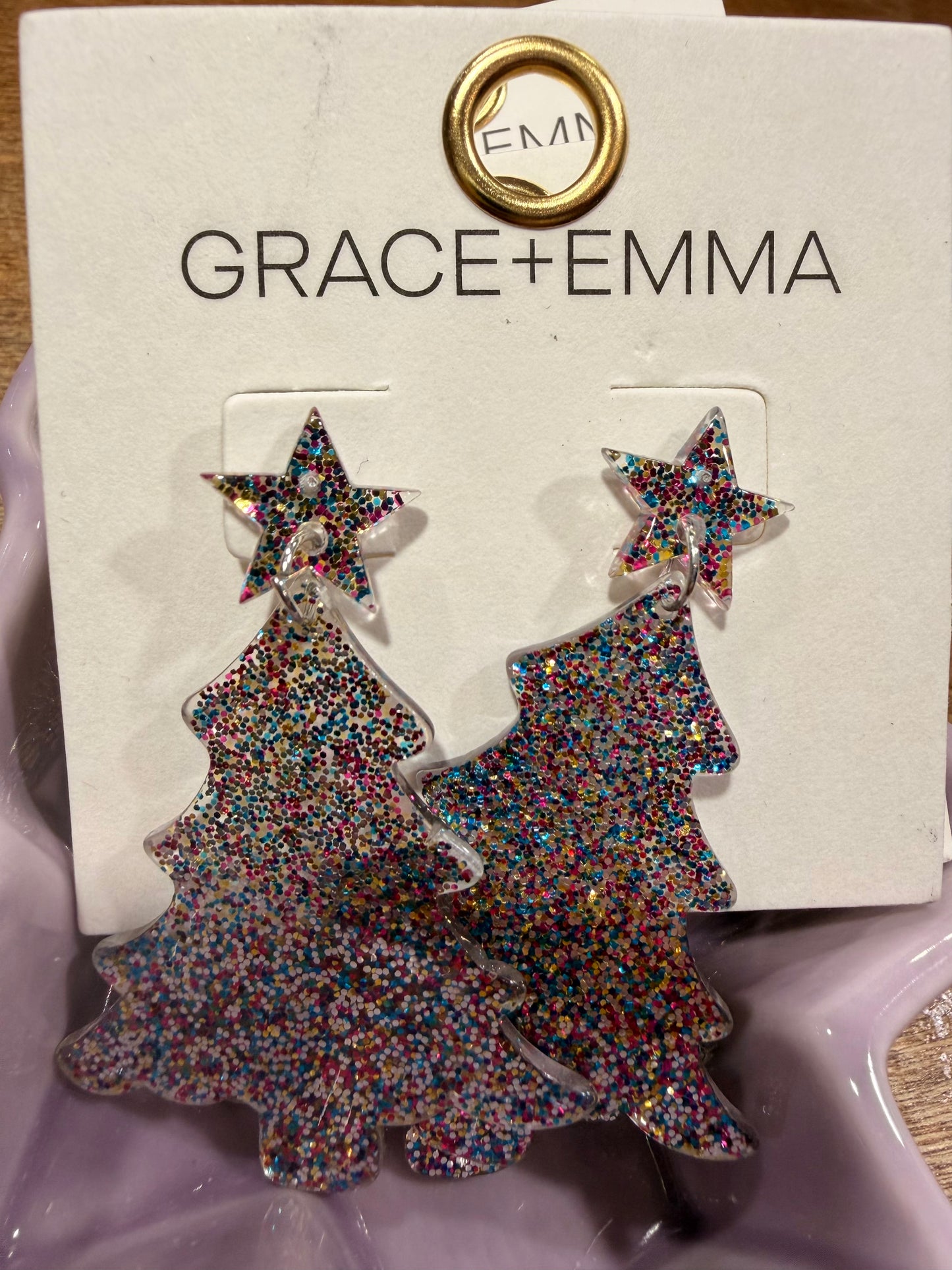 Glitter Christmas Tree Earrings