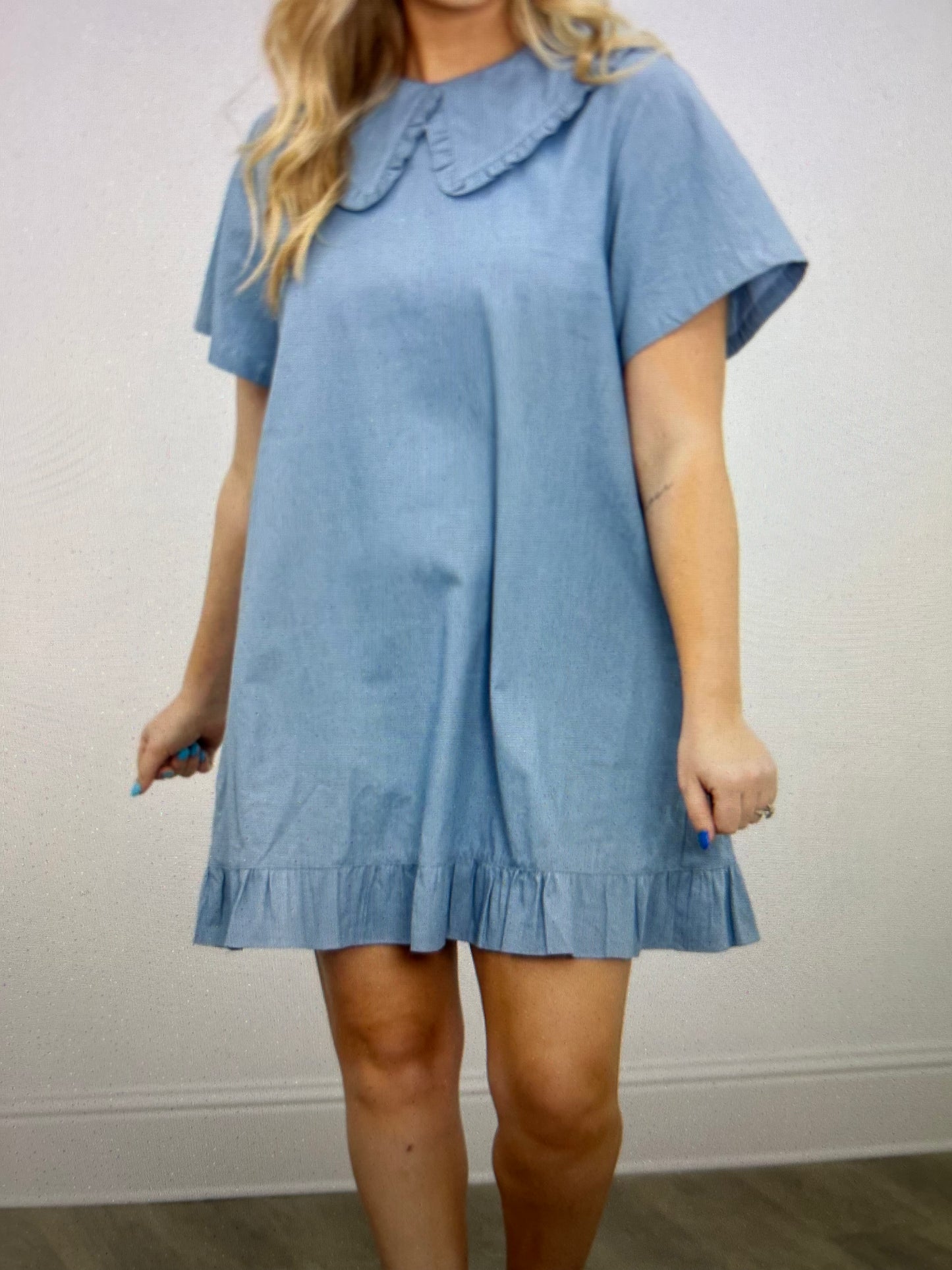 Chambray Dress, Blue