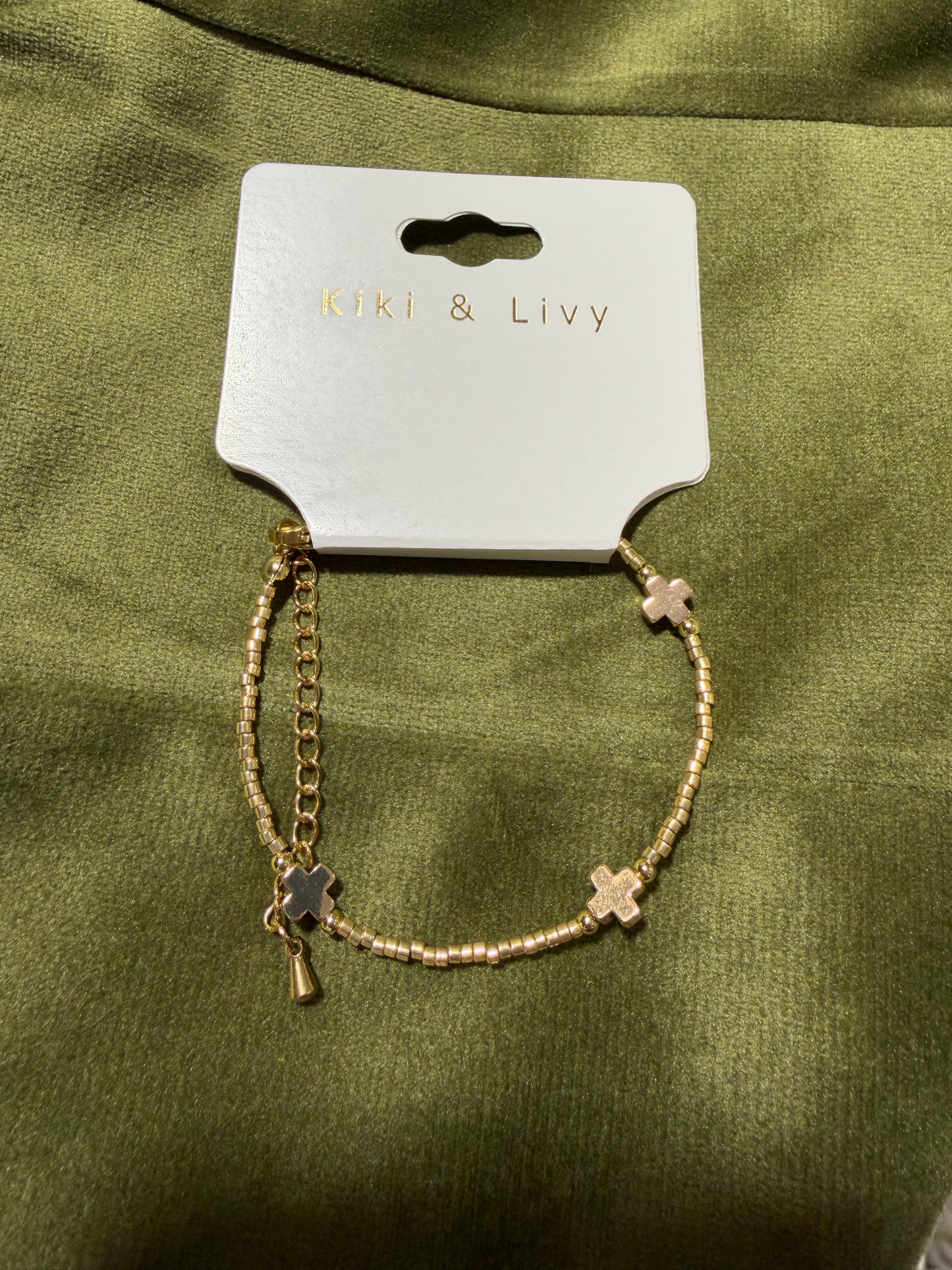Gold Triple Cross Bracelet