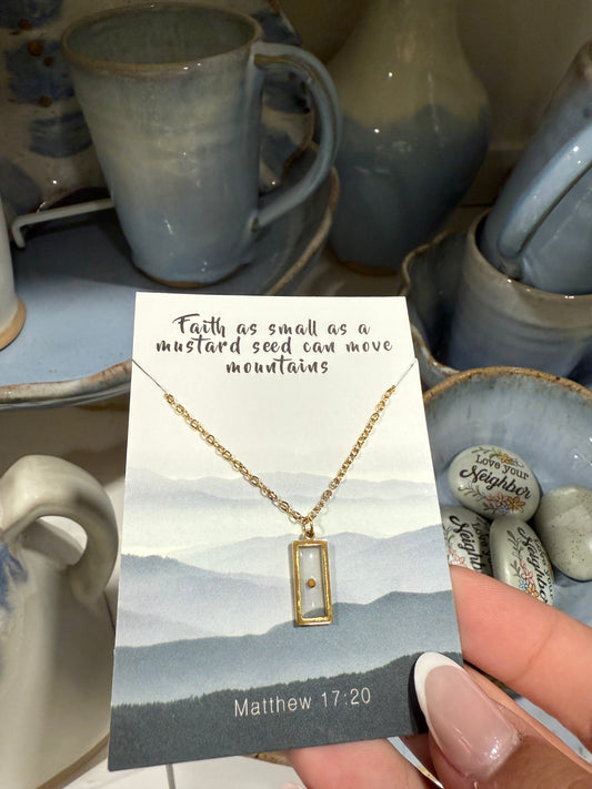 Mustard Seed Necklace "Matthew 17:20"