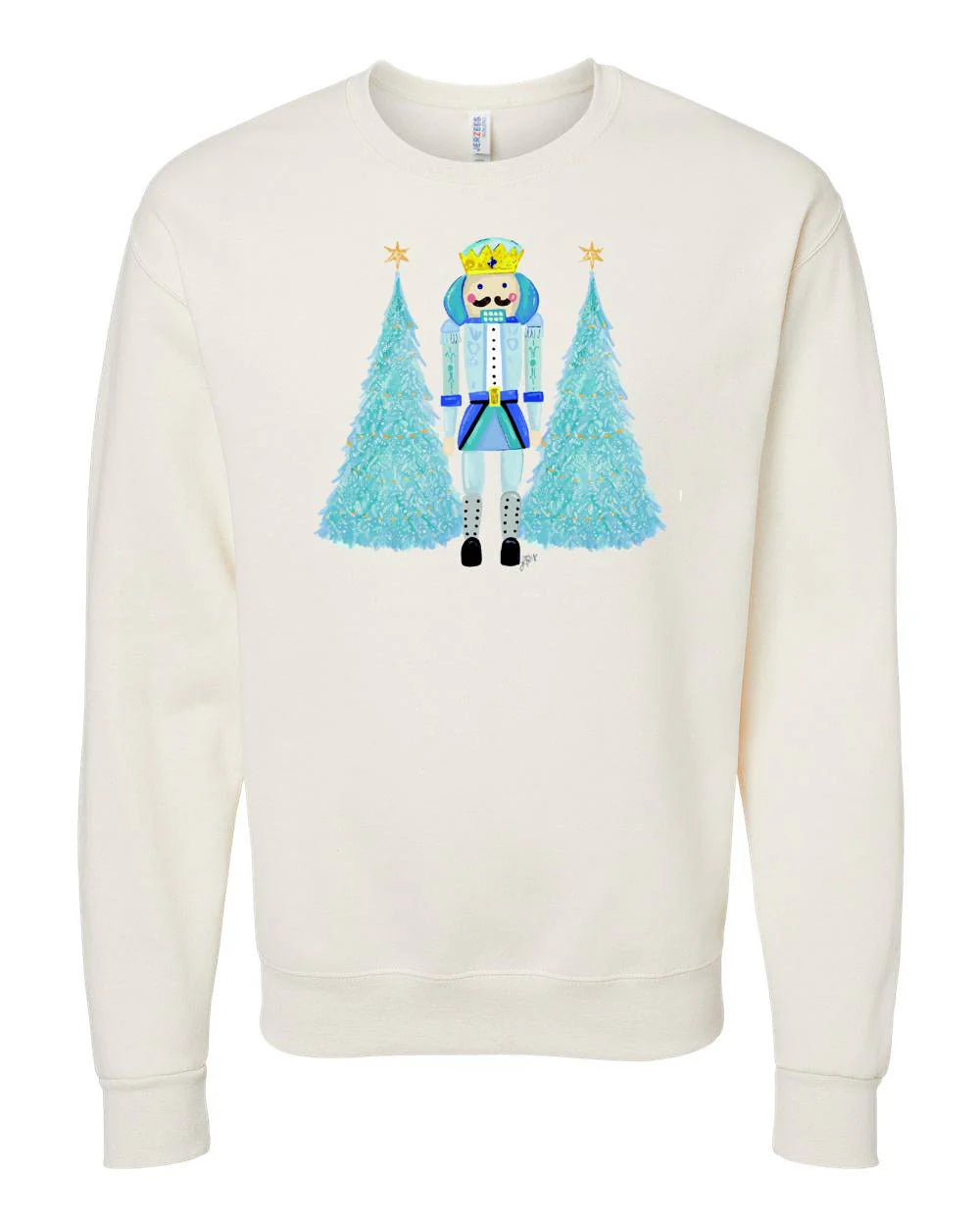 LAURA BLUE NUTCRACKER CREW NECK SWEATSHIRT