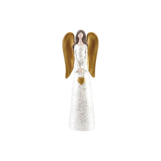 Resin Angel with Gold Heart + Wings