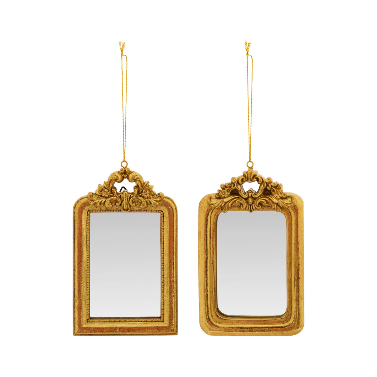 Resin Baroque Mirror Ornament, 2 Styles