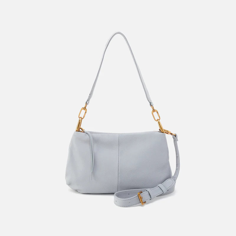 Advance Shoulder Bag in Pebbled Leather - Blue Pearl