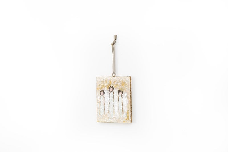 Handpainted Wood Ornament Angel Trio