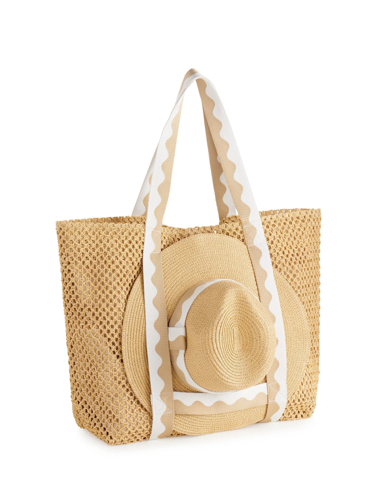 Antigua Tote & Hat Set, Sand