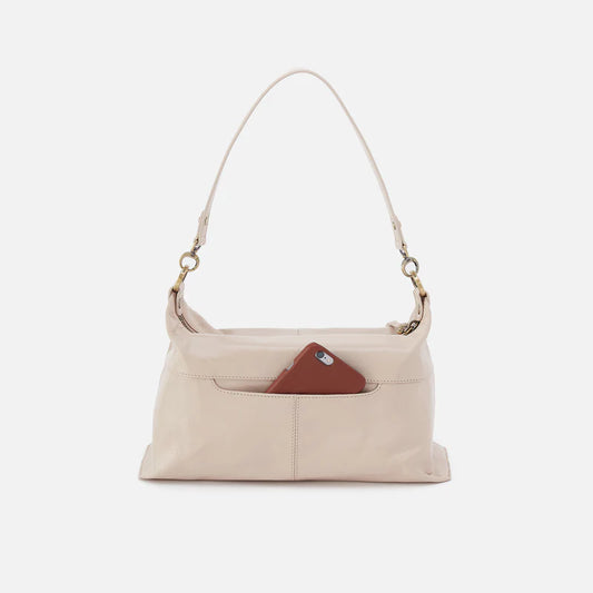 Avon Shoulder Bag in Polished Leather - Pale Flax