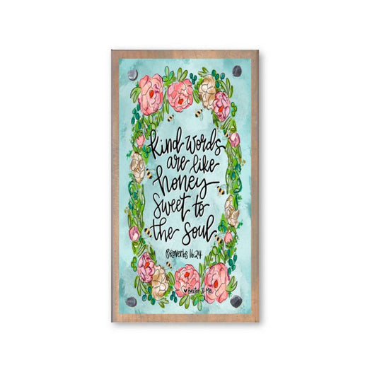 Kind Words Like Honey Driftwood Happy Block