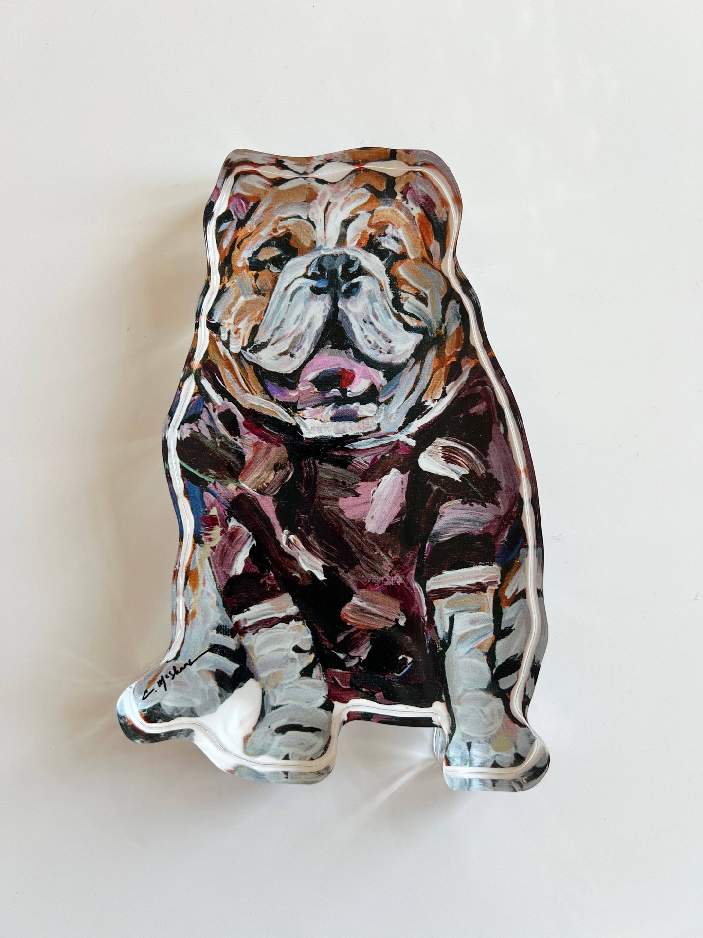 "Bulldogs Maroon Shirt" acrylic shelfie: Large