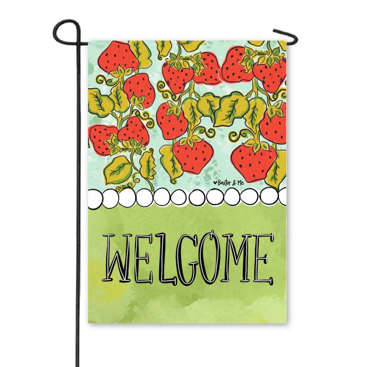 Welcome Strawberry Patch Garden Flag