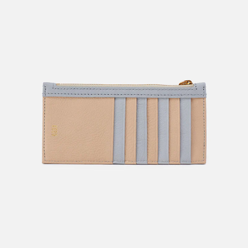 Carte Card Case In Pebbled Leather - Blue Pearl