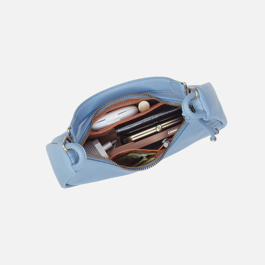 Cass Small Shoulder Bag in Pebbled Leather - Seabreeze