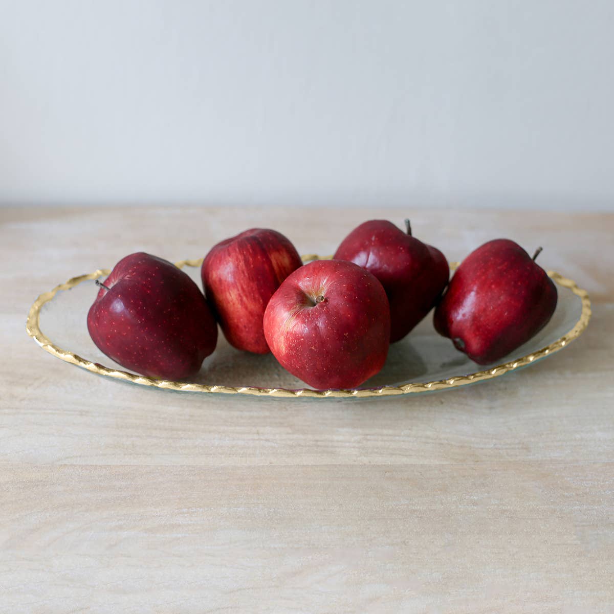 Fairbanks Oval Platter Clear/Gold 21.25x2.5x9