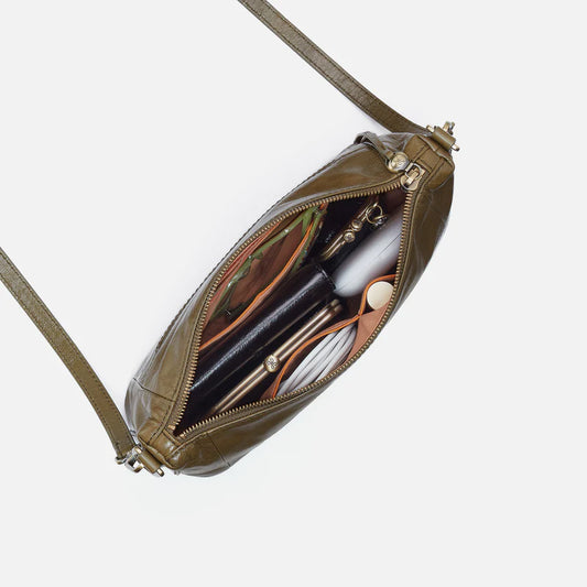 Darcy Carry-All Crossbody in Polished Leather - Olive Veil