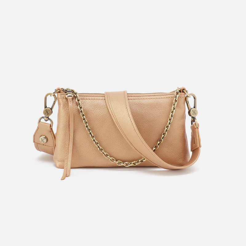 Darcy Crossbody in Pebbled Leather - Dusty Gold