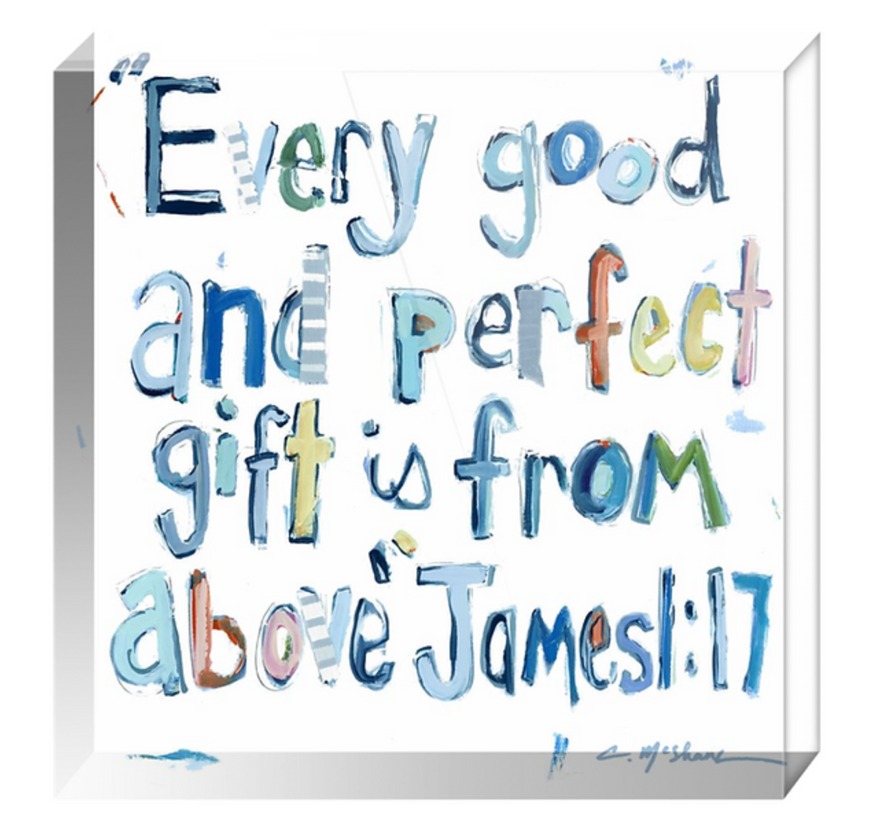 "James 1:17" Acrylic Block - Blue