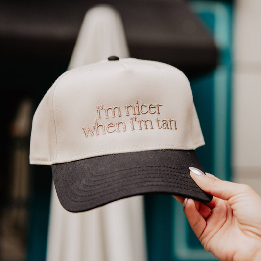 I'm Nicer When I'm Tan Two-Toned Vintage Hats: Black and Tan