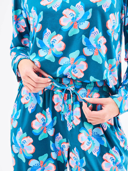 Women's Annie Pajama Pants Set | Center Stage Green