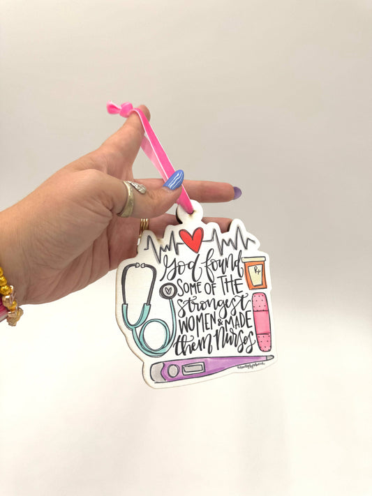 Strongest Nurses Wooden Ornament