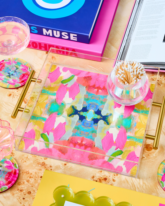 Pink Paradise (Laura Park Designs) Acrylic Large Tray