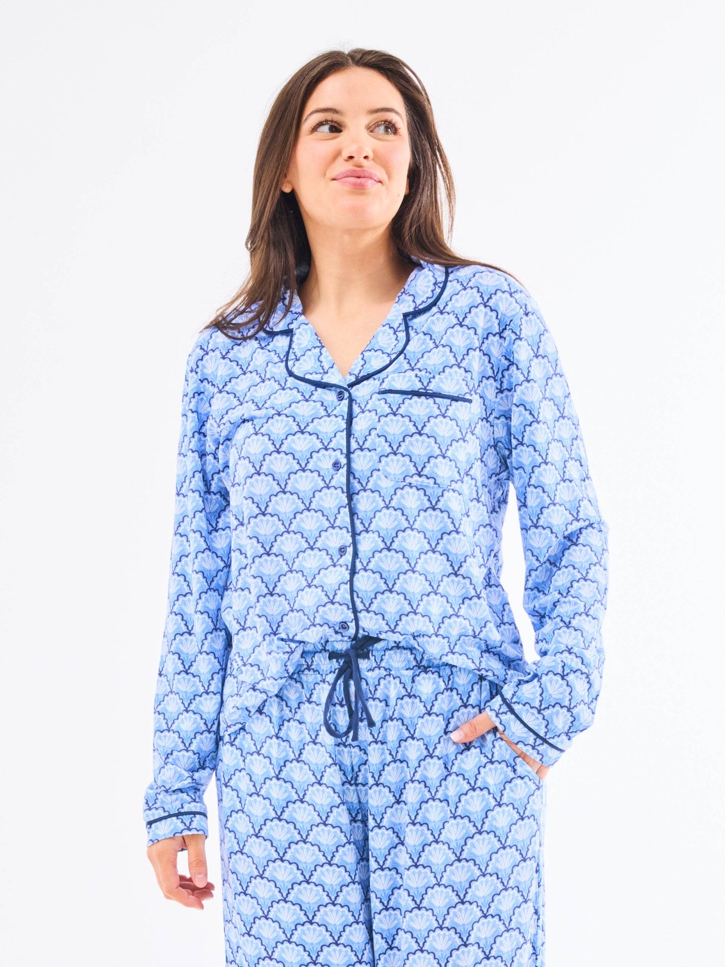 Women's Charlotte Pajama Pants Set | Second Glance Blue