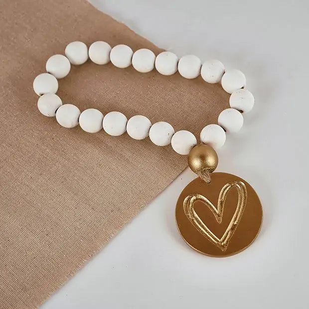 13" Blessing Beads Gold Heart