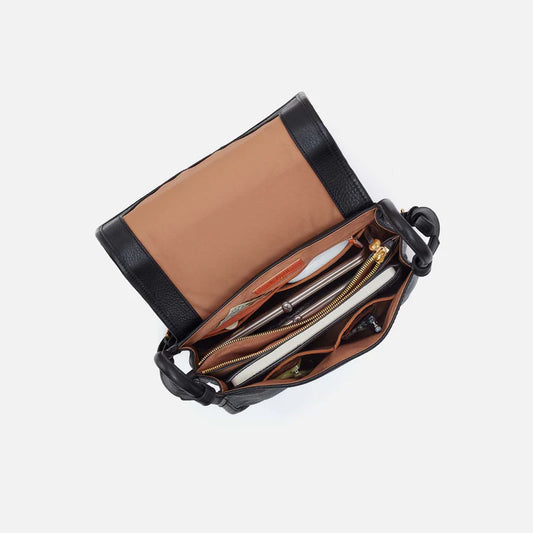 Kiva Large Crossbody in Pebbled Leather - Black
